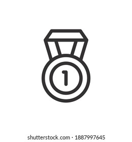 Medal badge line icon for web template and app. Vector illustration design on white background. EPS 10