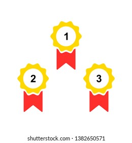 medal badge set icon isolated vector