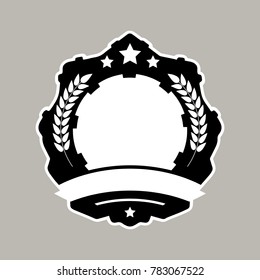 Medal badge template design. Vector illustration.
