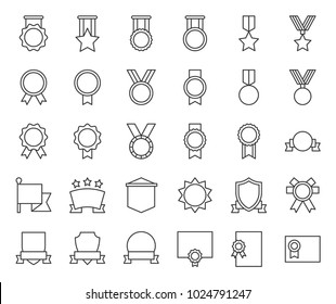 medal and badge template, outline icon
