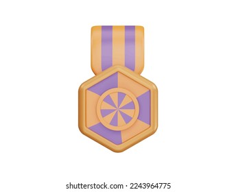 medal badges 3d vector icon cartoon minimal style