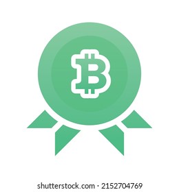 medal bitcoin gradient logo design modern template icon