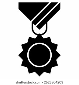 Medalla Vector negro sobre fondo blanco.