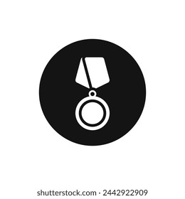 Medal black and white vector icon