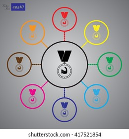 Medal bodybuilding vector icon