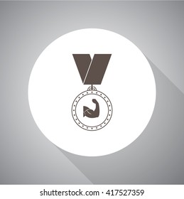 Medal bodybuilding vector icon