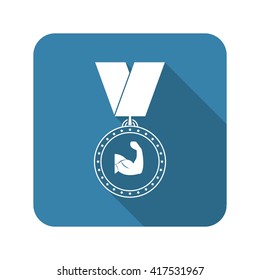 Medal bodybuilding vector icon
