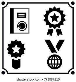 medal book icon vector