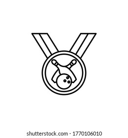 medal, bowling line icon. Signs and symbols can be used for web, logo, mobile app, UI, UX