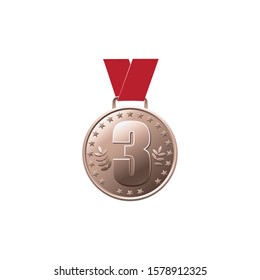 medal bronze vector isolated on a white background