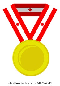 medal with canadian flag