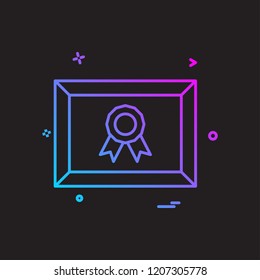 medal certificate icon design vector