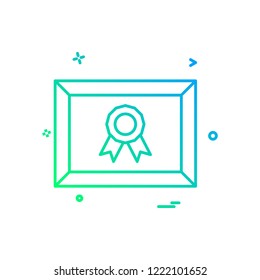 medal certificate icon design vector