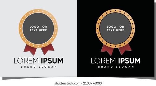 Medal certificate Unique logo with creative modern style Premium Vector