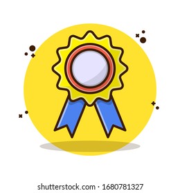 Medal Championship, Achievment with Blue Lanyard Vector Illustration. Set Medals, Gold, 1st, Winner, Reward, Trophy, Award, Competition. Flat Cartoon Style Suitable for Sticker, Wallpaper, Icon, etc.