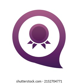 diseño del logotipo de gradiente de charla de medallas icono de plantilla moderna