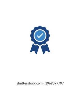 Medal with check mark icon vector for computer, web and mobile app