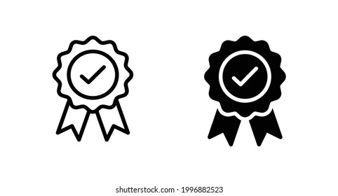 Medal with check mark icon vector for computer, web and mobile app 