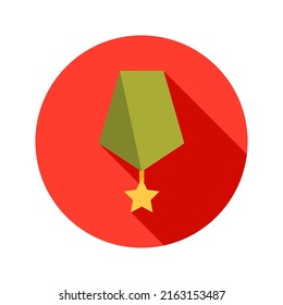 Medal Circle Icon. Vector Illustration of Military Sign.