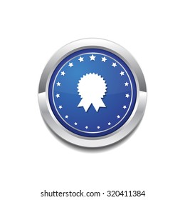 Medal Circular Vector Blue Web Icon Button