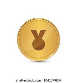 Medal Circular Vector Gold Web Icon