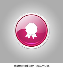 Medal Circular Vector Pink Web Icon Button