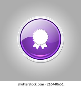 Medal Circular Vector Purple Web Icon Button