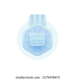 Medal with clapper board design vector