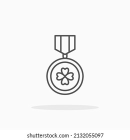Medal Clover line icon. Editable stroke and pixel perfect. Can be used for digital product, presentation, print design and more.