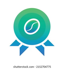 medal coffee gradient logo design modern template icon
