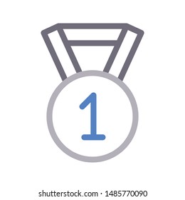 medal colour line vector icon
