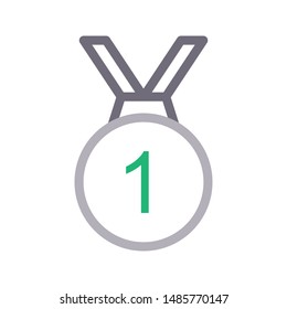 medal colour line vector icon