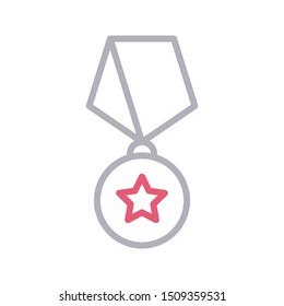 medal colour line vector icon