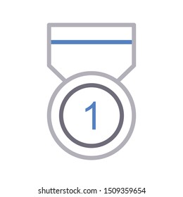 medal colour line vector icon