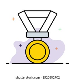 medal colour line vector icon