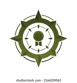 medal compass logo gradient design template icon