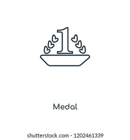 Medal concept line icon. Linear Medal concept outline symbol design. This simple element illustration can be used for web and mobile UI/UX.