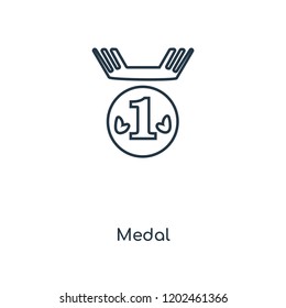 Medal concept line icon. Linear Medal concept outline symbol design. This simple element illustration can be used for web and mobile UI/UX.
