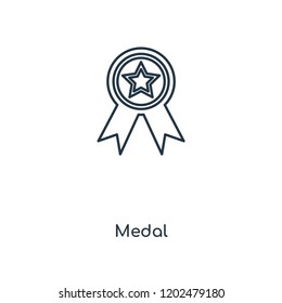 Medal concept line icon. Linear Medal concept outline symbol design. This simple element illustration can be used for web and mobile UI/UX.