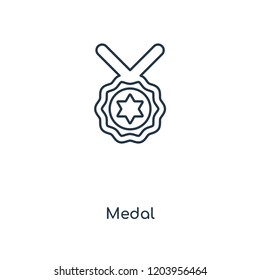 Medal concept line icon. Linear Medal concept outline symbol design. This simple element illustration can be used for web and mobile UI/UX.