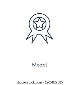 Medal concept line icon. Linear Medal concept outline symbol design. This simple element illustration can be used for web and mobile UI/UX.