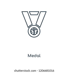 Medal concept line icon. Linear Medal concept outline symbol design. This simple element illustration can be used for web and mobile UI/UX.