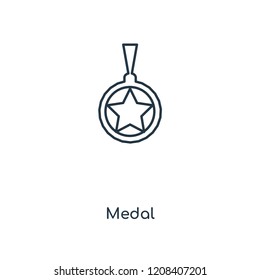 Medal concept line icon. Linear Medal concept outline symbol design. This simple element illustration can be used for web and mobile UI/UX.