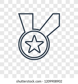 Medal concept vector linear icon isolated on transparent background, Medal concept transparency concept in outline style