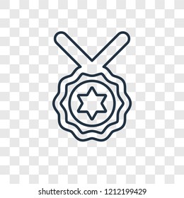 Medal concept vector linear icon isolated on transparent background, Medal concept transparency concept in outline style