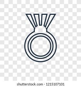 Medal concept vector linear icon isolated on transparent background, Medal concept transparency concept in outline style