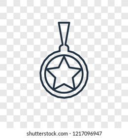 Medal concept vector linear icon isolated on transparent background, Medal concept transparency concept in outline style