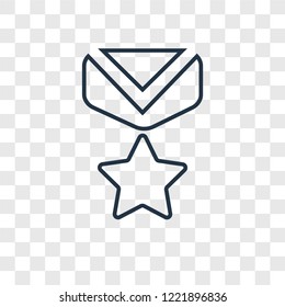 Medal concept vector linear icon isolated on transparent background, Medal concept transparency concept in outline style