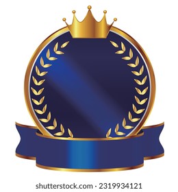 medal crown gold ribbon icon