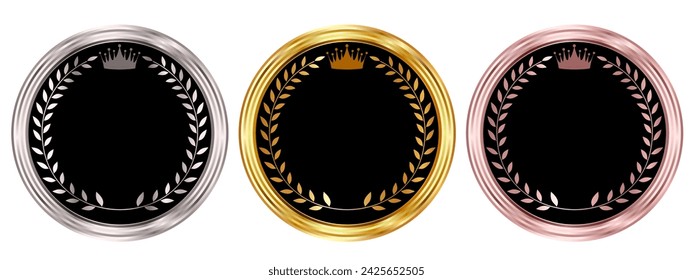 Medal Crown Gold Silver Icon